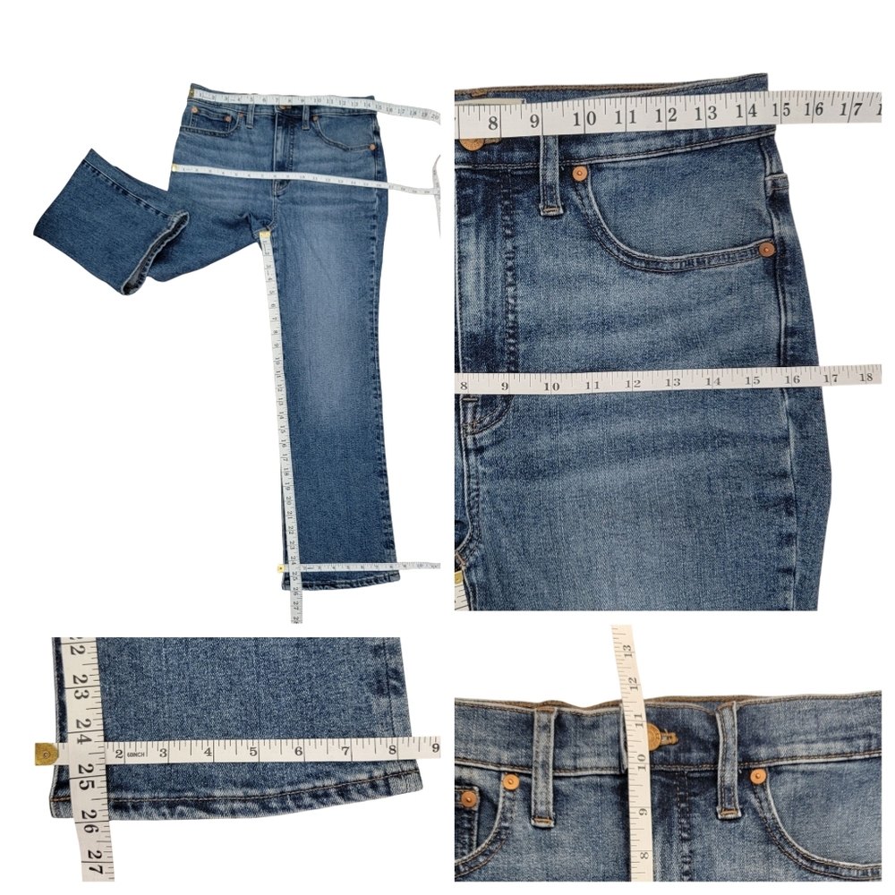 Madewell Cali Demi-Boot Jeans in Glenside Wash Blue Denim Women’s Size 28 - Picture 15 of 17